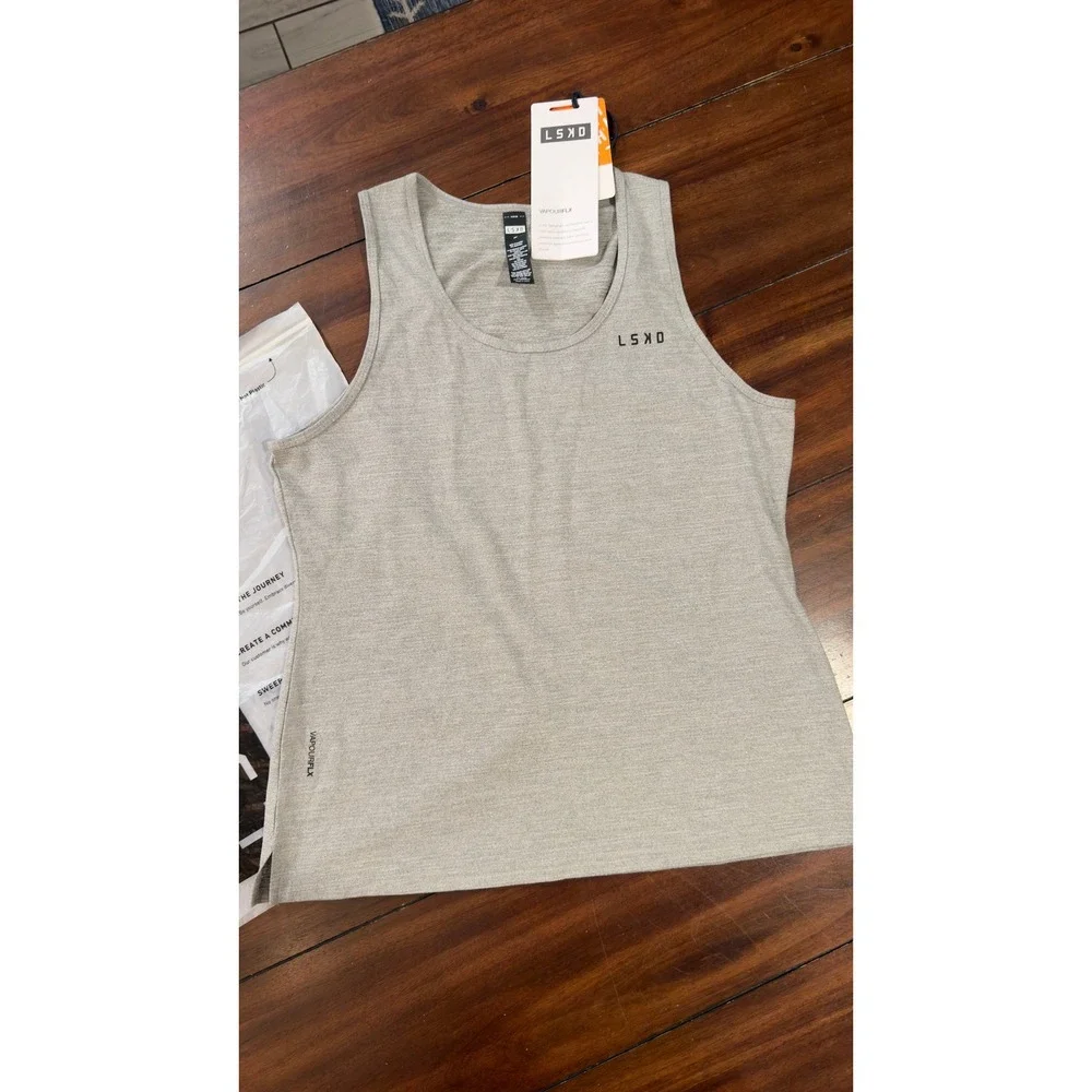 LSKD Perform Vapourflx Tank Top Light Grey Marl  Women's Size Medium NWT NEW